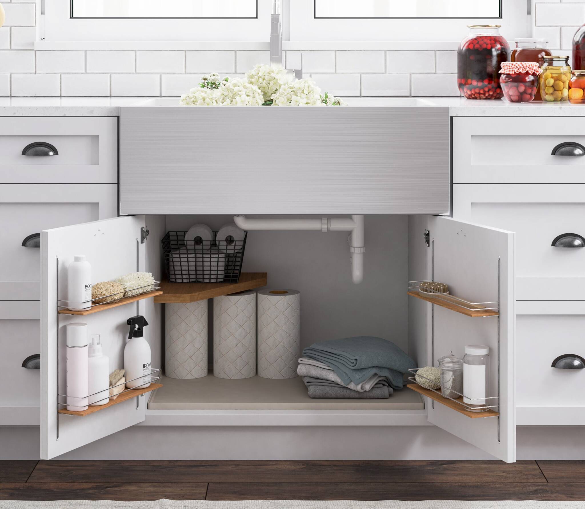 3d rendered image of a white cabinet