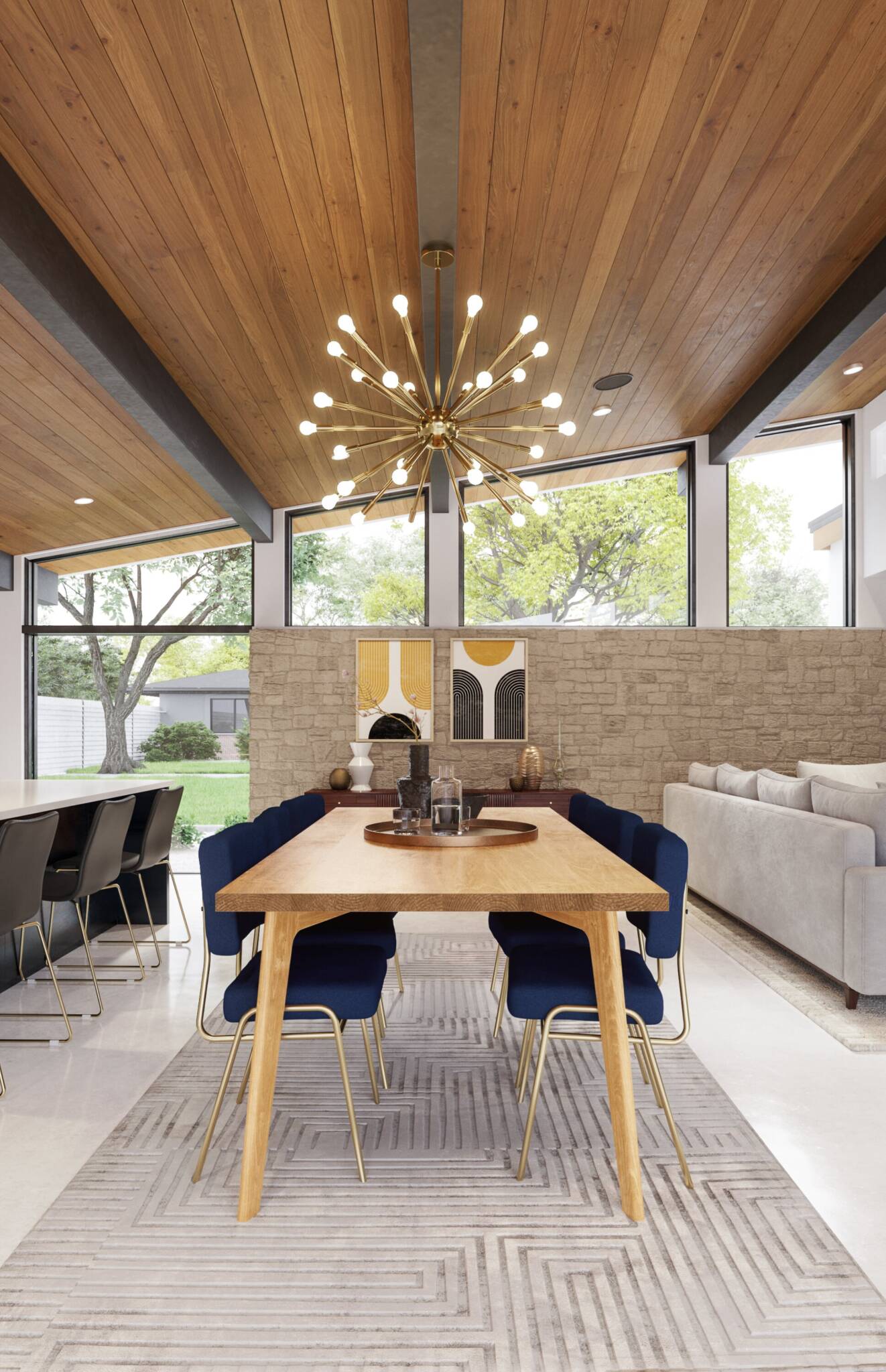 3d rendered image of a dining area