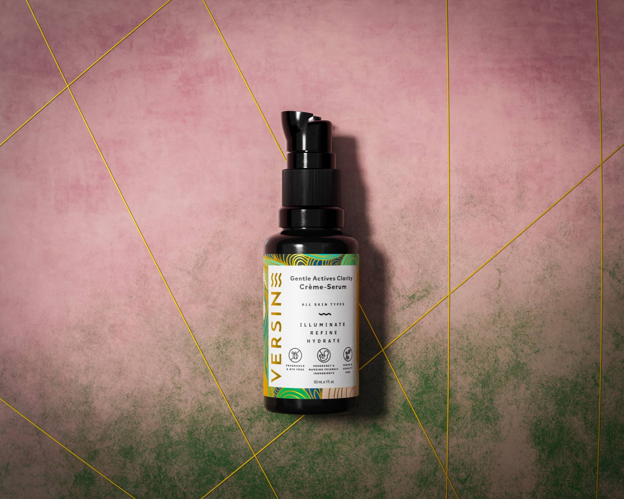 3d render of versine serum against a wall